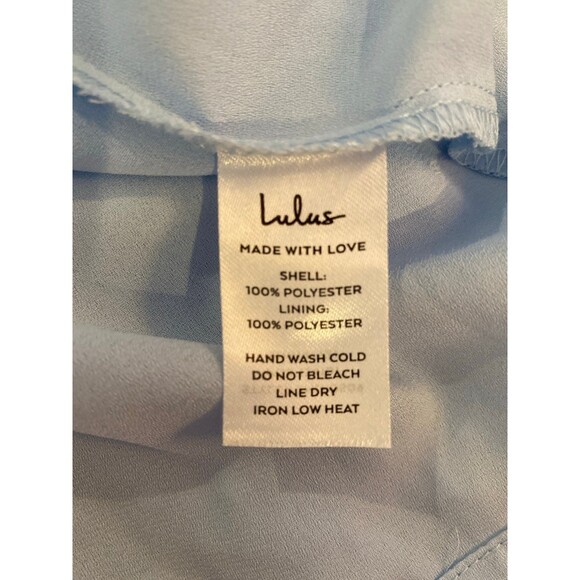 Lulus Dress Size Large Periwinkle Blue Swiss Dot Tie-Strap Midi Lined Ruffle Hem - Picture 10 of 12